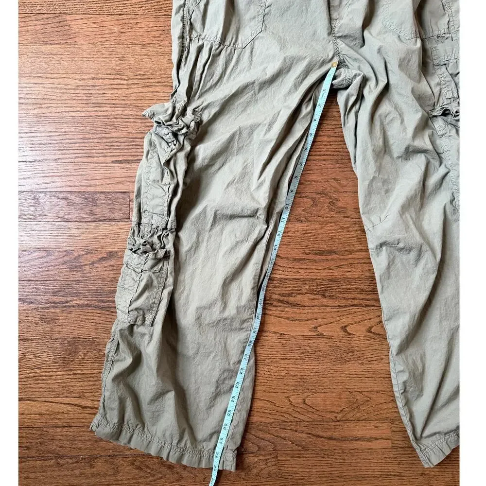 Aerie Olive Green Easiest Cargo Wide Leg Baggy Pants Size Large - Picture 7 of 9